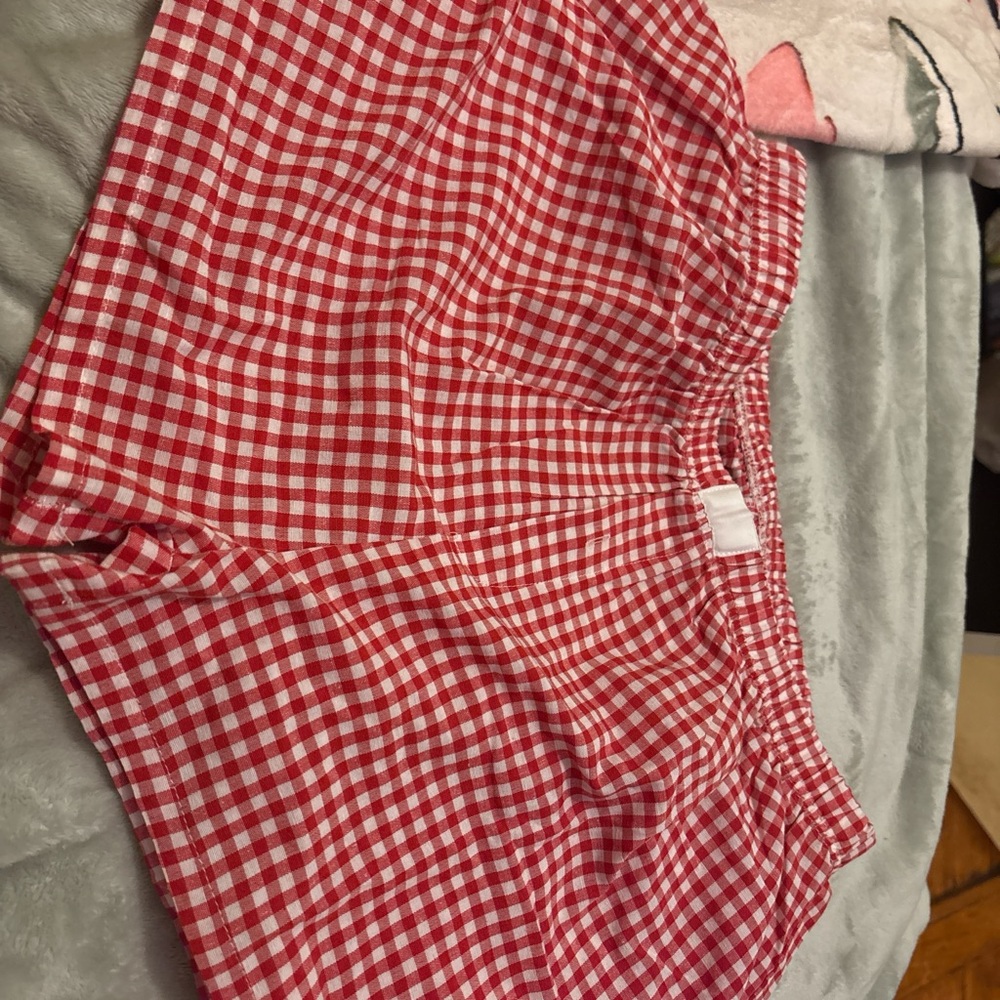Red and White Gingham Shorts
